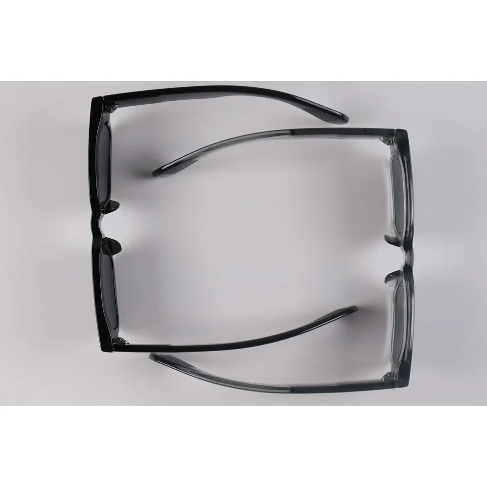 Eunoialens Unisex Sunglasses 2 Pack Rectangle Black Grey OS NWT